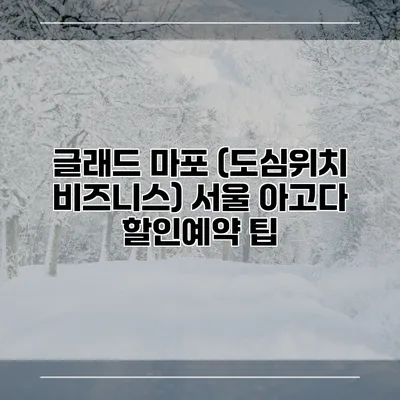 글래드 마포 (도심위치 비즈니스) 서울 아고다 할인예약 팁