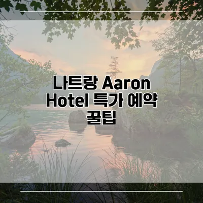 나트랑 Aaron Hotel 특가 예약 꿀팁