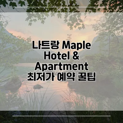 나트랑 Maple Hotel & Apartment 최저가 예약 꿀팁