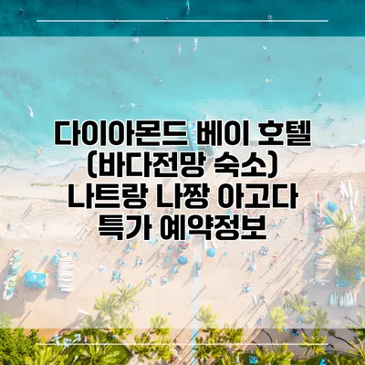 다이아몬드 베이 호텔 (바다전망 숙소) 나트랑 나짱 아고다 특가 예약정보