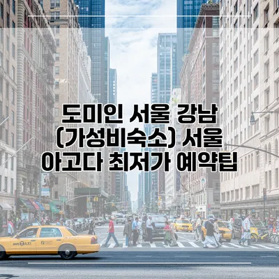 도미인 서울 강남 (가성비숙소) 서울 아고다 최저가 예약팁