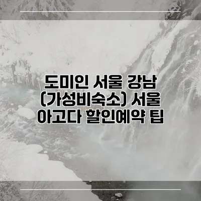 도미인 서울 강남 (가성비숙소) 서울 아고다 할인예약 팁