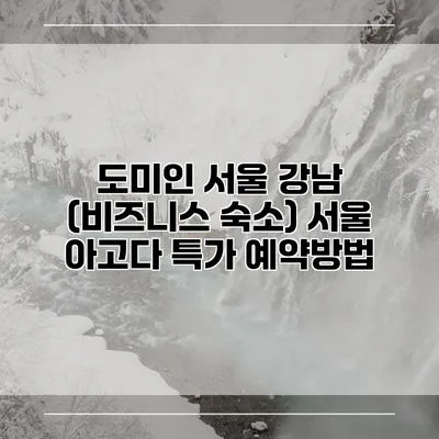 도미인 서울 강남 (비즈니스 숙소) 서울 아고다 특가 예약방법