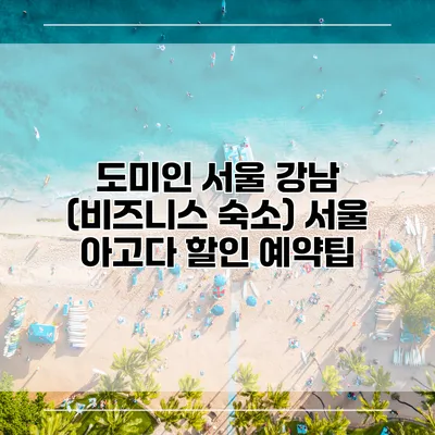 도미인 서울 강남 (비즈니스 숙소) 서울 아고다 할인 예약팁
