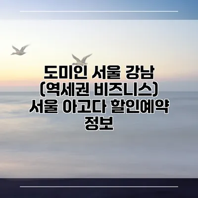 도미인 서울 강남 (역세권 비즈니스) 서울 아고다 할인예약 정보