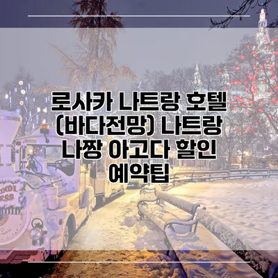 로사카 나트랑 호텔 (바다전망) 나트랑 나짱 아고다 할인 예약팁