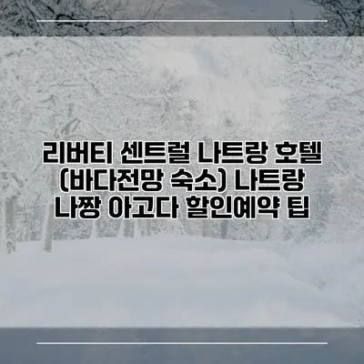 리버티 센트럴 나트랑 호텔 (바다전망 숙소) 나트랑 나짱 아고다 할인예약 팁
