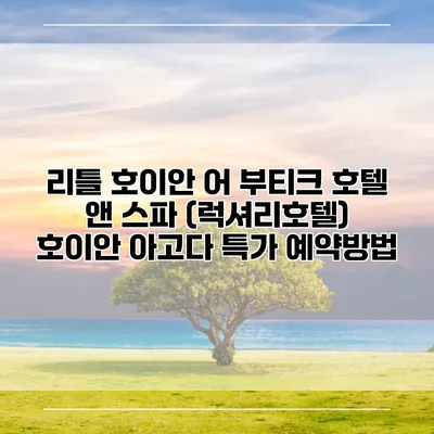 리틀 호이안 어 부티크 호텔 앤 스파 (럭셔리호텔) 호이안 아고다 특가 예약방법