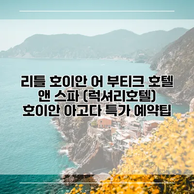 리틀 호이안 어 부티크 호텔 앤 스파 (럭셔리호텔) 호이안 아고다 특가 예약팁