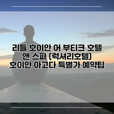 리틀 호이안 어 부티크 호텔 앤 스파 (럭셔리호텔) 호이안 아고다 특별가 예약팁