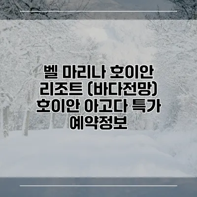 벨 마리나 호이안 리조트 (바다전망) 호이안 아고다 특가 예약정보