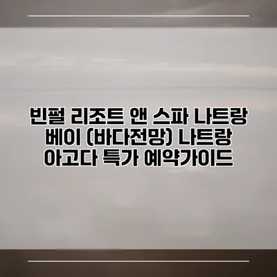 빈펄 리조트 앤 스파 나트랑 베이 (바다전망) 나트랑 아고다 특가 예약가이드