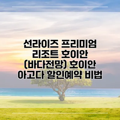선라이즈 프리미엄 리조트 호이안 (바다전망) 호이안 아고다 할인예약 비법