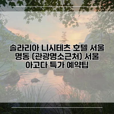 솔라리아 니시테츠 호텔 서울 명동 (관광명소근처) 서울 아고다 특가 예약팁
