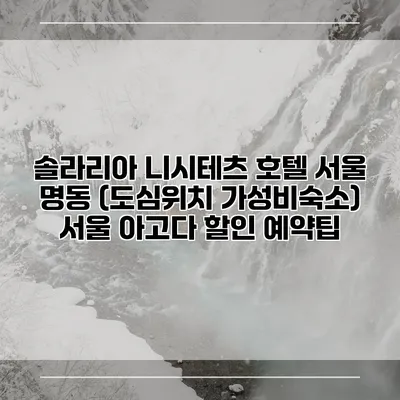 솔라리아 니시테츠 호텔 서울 명동 (도심위치 가성비숙소) 서울 아고다 할인 예약팁