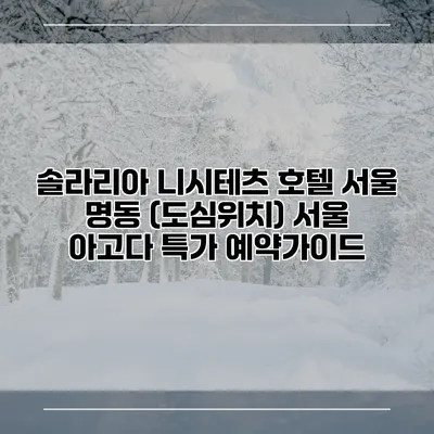 솔라리아 니시테츠 호텔 서울 명동 (도심위치) 서울 아고다 특가 예약가이드
