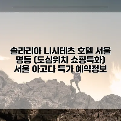 솔라리아 니시테츠 호텔 서울 명동 (도심위치 쇼핑특화) 서울 아고다 특가 예약정보