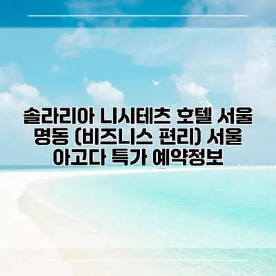 솔라리아 니시테츠 호텔 서울 명동 (비즈니스 편리) 서울 아고다 특가 예약정보