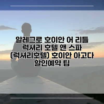 알레그로 호이안 어 리틀 럭셔리 호텔 앤 스파 (럭셔리호텔) 호이안 아고다 할인예약 팁