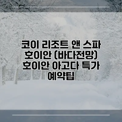 코이 리조트 앤 스파 호이안 (바다전망) 호이안 아고다 특가 예약팁