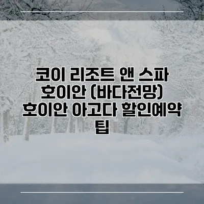 코이 리조트 앤 스파 호이안 (바다전망) 호이안 아고다 할인예약 팁