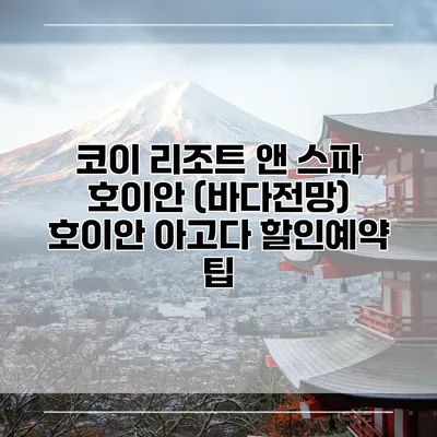 코이 리조트 앤 스파 호이안 (바다전망) 호이안 아고다 할인예약 팁