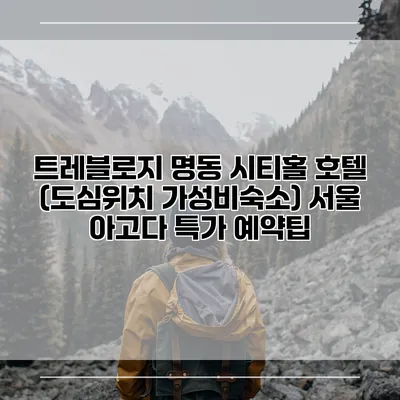 트레블로지 명동 시티홀 호텔 (도심위치 가성비숙소) 서울 아고다 특가 예약팁