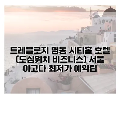 트레블로지 명동 시티홀 호텔 (도심위치 비즈니스) 서울 아고다 최저가 예약팁