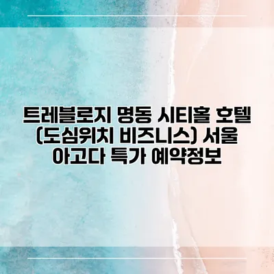 트레블로지 명동 시티홀 호텔 (도심위치 비즈니스) 서울 아고다 특가 예약정보