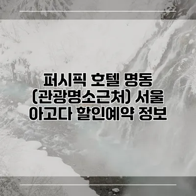 퍼시픽 호텔 명동 (관광명소근처) 서울 아고다 할인예약 정보