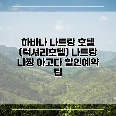 하바나 나트랑 호텔 (럭셔리호텔) 나트랑 나짱 아고다 할인예약 팁