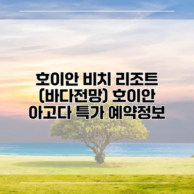 호이안 비치 리조트 (바다전망) 호이안 아고다 특가 예약정보