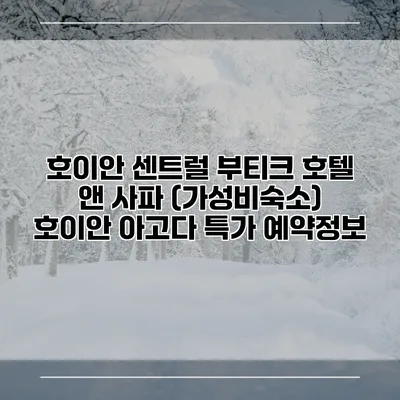 호이안 센트럴 부티크 호텔 앤 사파 (가성비숙소) 호이안 아고다 특가 예약정보