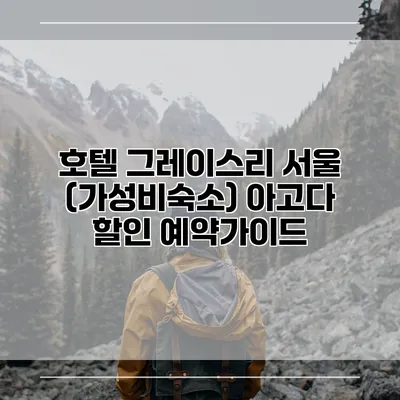 호텔 그레이스리 서울 (가성비숙소) 아고다 할인 예약가이드