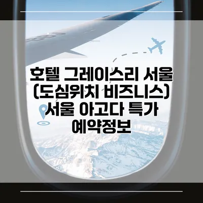 호텔 그레이스리 서울 (도심위치 비즈니스) 서울 아고다 특가 예약정보