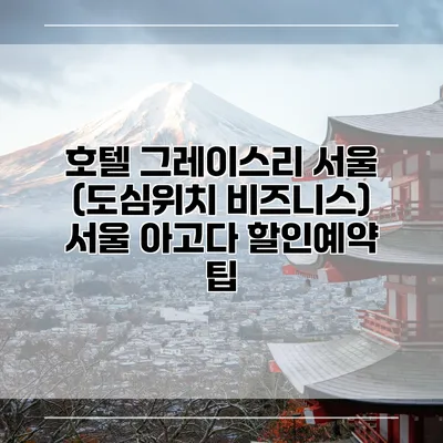 호텔 그레이스리 서울 (도심위치 비즈니스) 서울 아고다 할인예약 팁
