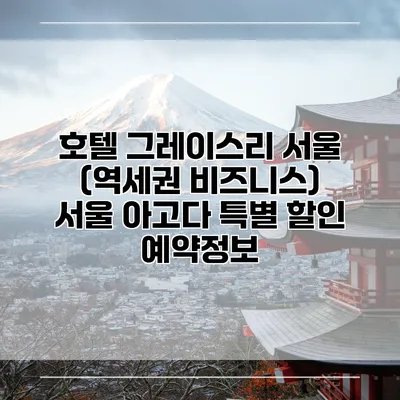 호텔 그레이스리 서울 (역세권 비즈니스) 서울 아고다 특별 할인 예약정보