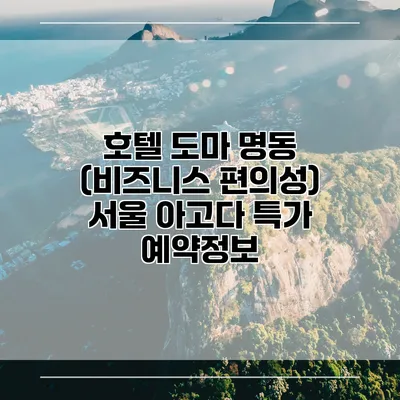 호텔 도마 명동 (비즈니스 편의성) 서울 아고다 특가 예약정보