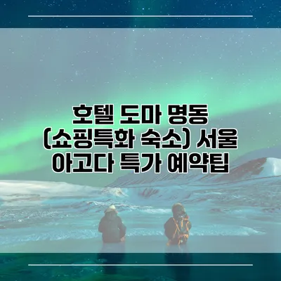 호텔 도마 명동 (쇼핑특화 숙소) 서울 아고다 특가 예약팁