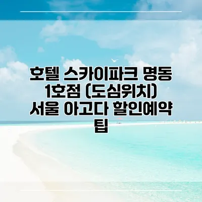 호텔 스카이파크 명동 1호점 (도심위치) 서울 아고다 할인예약 팁