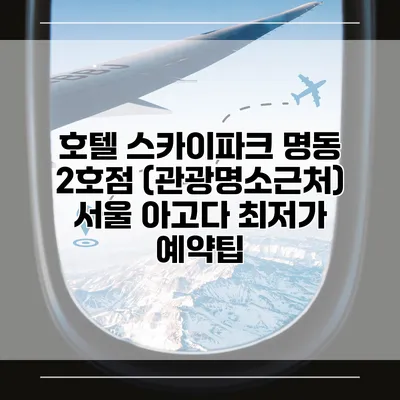 호텔 스카이파크 명동 2호점 (관광명소근처) 서울 아고다 최저가 예약팁