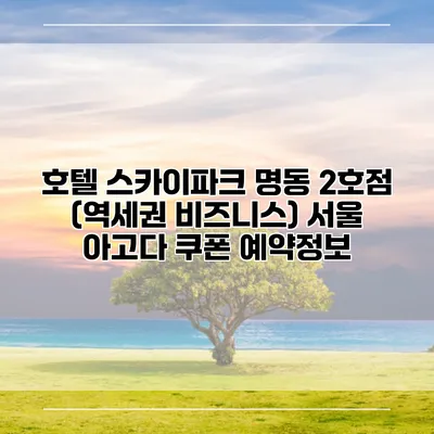 호텔 스카이파크 명동 2호점 (역세권 비즈니스) 서울 아고다 쿠폰 예약정보