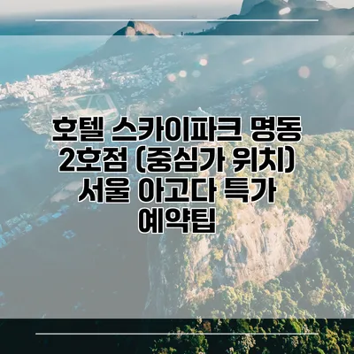 호텔 스카이파크 명동 2호점 (중심가 위치) 서울 아고다 특가 예약팁