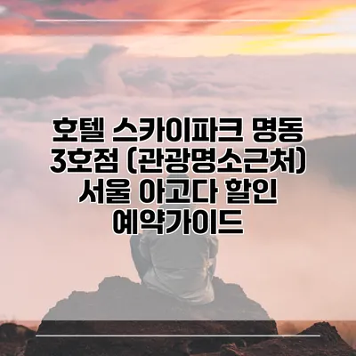 호텔 스카이파크 명동 3호점 (관광명소근처) 서울 아고다 할인 예약가이드