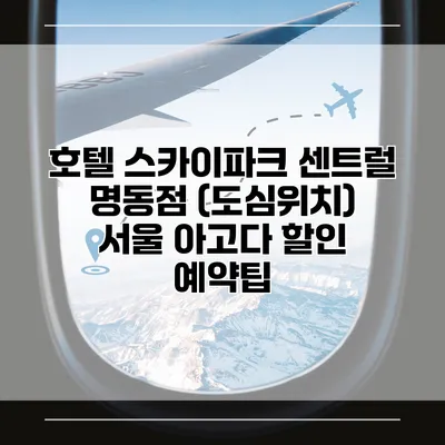 호텔 스카이파크 센트럴 명동점 (도심위치) 서울 아고다 할인 예약팁
