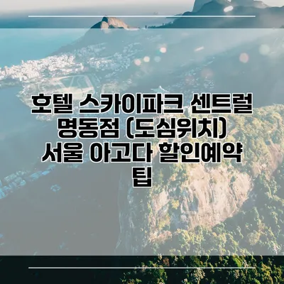 호텔 스카이파크 센트럴 명동점 (도심위치) 서울 아고다 할인예약 팁