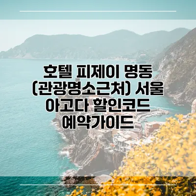 호텔 피제이 명동 (관광명소근처) 서울 아고다 할인코드 예약가이드