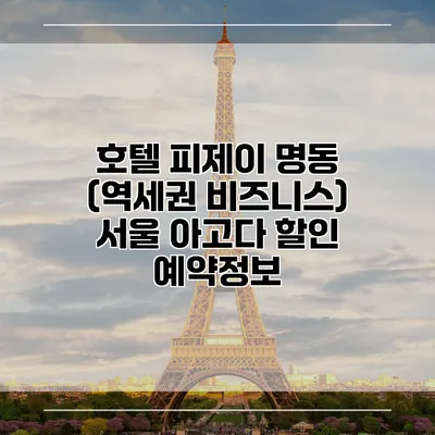 호텔 피제이 명동 (역세권 비즈니스) 서울 아고다 할인 예약정보